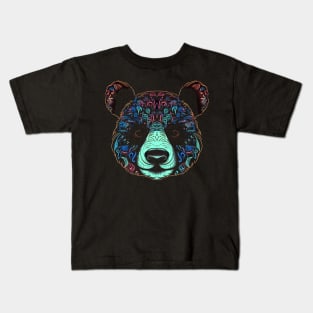 Colorful Psychedelic Mandala Panda - Vibrant and Eye-catching Design Kids T-Shirt